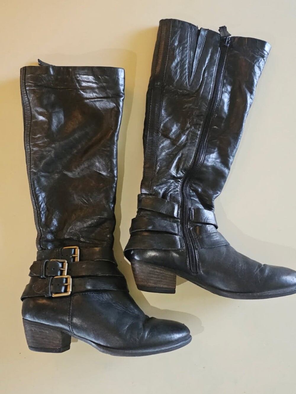 Mjus Black Leather Knee High Boots